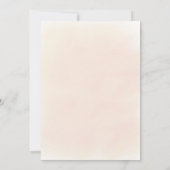 ピンクティール（緑がかった色）ホワイトフローラグリッター婚約 招待状 (裏面)