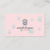 ピンクティール（緑がかった色）ポーロゴペエレガントットアポイントメント 名刺 (裏面)