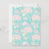 ピンクティール（緑がかった色）ユニコーンベビーシャワー招待状 招待状 (裏面)