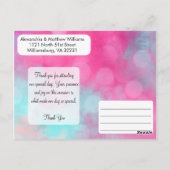 ピンクティール（緑がかった色）ラベンダーウォーターカラー《写真》ぼけ味ありがとう ポストカード (裏面)