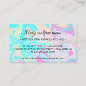 ピンクティール（緑がかった色）体彫刻コンタリングスパ女性 名刺 (裏面)