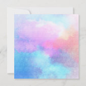 ピンクティール（緑がかった色）水中競技ティファニーピンク海水色 招待状 (裏面)