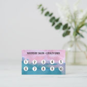 ピンクティール（緑がかった色）水彩抽象芸術10 ロイヤリティカード (スタンド正面)