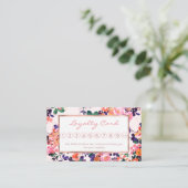 ピンクティール（緑がかった色）紫サンゴ金ゴールド水玉模様フローラ ロイヤリティカード (スタンド正面)