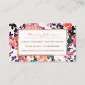 ピンクティール（緑がかった色）紫サンゴ金ゴールド水玉模様フローラ ロイヤリティカード (裏面)