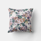 ピンクティール（緑がかった色）紫金ゴールド水玉模様フローラ クッション (裏面)