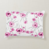 ピンクティール（緑がかった色）象の女の子名前をカスタムする枕 アクセントクッション (裏面)