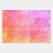 ピンクテクスチャヴィンテージアンティークイエローパープルシック ラッピングペーパーシート (正面)