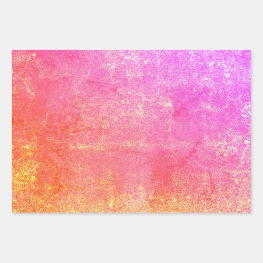 ピンクテクスチャヴィンテージアンティークイエローパープルシック ラッピングペーパーシート (正面)