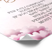 ピンクテディスタークラウドベビーシャワー言わないベビー ポスター (角)