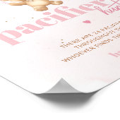 ピンクテディベアおしゃぶり狩りベビーシャワーゲーム ポスター (角)