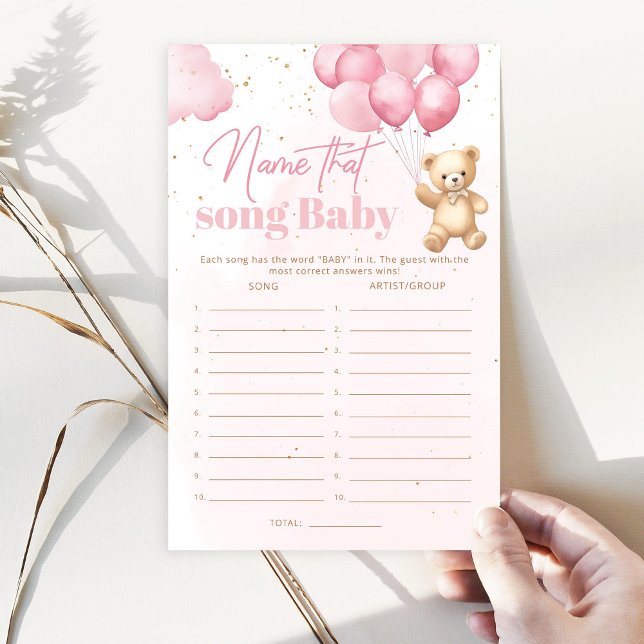 ピンクテディベアその歌の赤ちゃんシャワーのゲームの名前 (クリエイターアップロード済み)