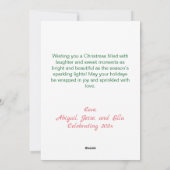 ピンクテディベアキュートクリスマスフラットホリデーカード シーズンカード (裏面)