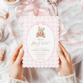 ピンクテディベアジンジャムベビーシャワー招待状 招待状