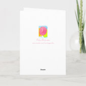 ピンクテディベアハッピーセカンドバースデーカスタム カード (裏面)