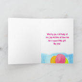 ピンクテディベアハッピーセカンドバースデーカスタム カード (内部)