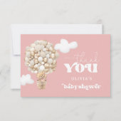 ピンクテディベアバルーン心よりお待ちいただきありがとうございます カード (正面)