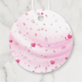 ピンクテディベアベビーシャワーありがとうメッセージカード フェイバータグ (裏面)