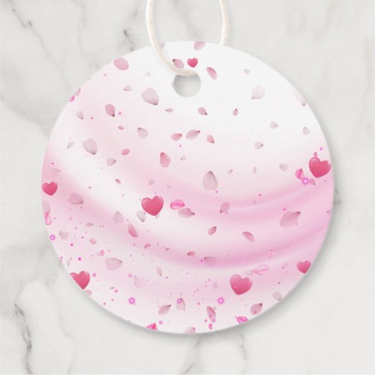 ピンクテディベアベビーシャワーありがとうメッセージカード フェイバータグ (裏面)