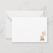 ピンクテディベアベビーシャワーサンキューカード ノートカード (裏面)