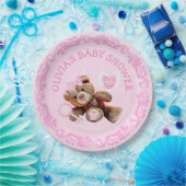 ピンクテディベアベビーシャワー紙プレート ペーパープレート (パーティー)