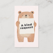 ピンクテディベアベビー依頼 エンクロージャーカード (裏面)