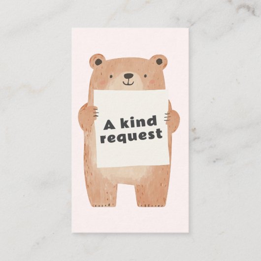 ピンクテディベアベビー依頼 エンクロージャーカード (裏面)