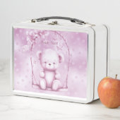 ピンクテディベアメタルランチボックス メタルランチボックス (インサイチュ)