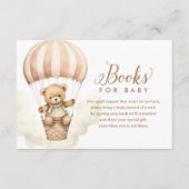 ピンクテディベアーガールベビーシャワーブックベビー エンクロージャーカード (正面)