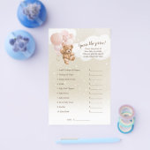 ピンクテディベア価格ゲームを推測 チラシ (シングル)