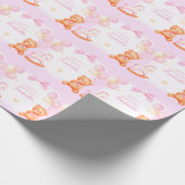 ピンクテディベア及びロッキングホース ラッピングペーパー (角)