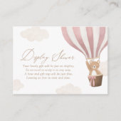 ピンクテディベア熱気球ディスプレイシャワー エンクロージャーカード (正面)