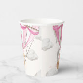 ピンクテディベア熱気球 紙コップ (右)