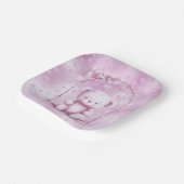 ピンクテディベア紙プレート ペーパープレート (傾斜あり)