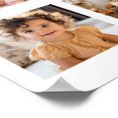 ピンクテディベア誕生日フォトマイルストーンポスター ポスター (角)