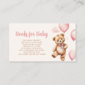 ピンクテディベア赤ちゃんシャワーベビー エンクロージャーカード (正面)