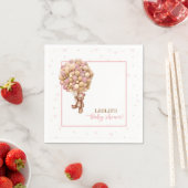 ピンクテディベア赤ちゃんシャワー – 熱気球(C) スタンダードカクテルナプキン (インサイチュ)