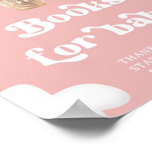 ピンクテディベア風船ブックスベビー ポスター (角)