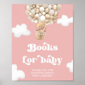 ピンクテディベア風船ブックスベビー ポスター (正面)