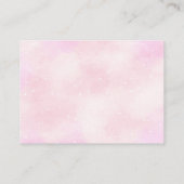 ピンクテディベア飛んでいるバルーンベビー用ブック エンクロージャーカード (裏面)