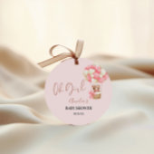 ピンクテディベアOhガールバルーンベビーシャワー フェイバータグ