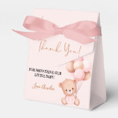 ピンクテディベアOhガールバルーンベビーシャワー フェイバーボックス (正面サイド)