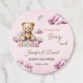 ピンクテディ星雲ベビーガールありがとう フェイバータグ (正面)