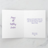 ピンクテディ誕生日パーティーフォトカード カード (内部)