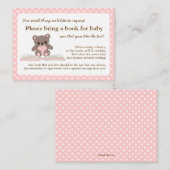 ピンクテディ赤ちゃんシャワーブック挿入リクエストカード エンクロージャーカード (正面/裏面)