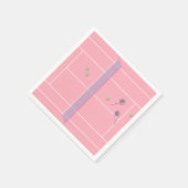 ピンクテニスコートモダンテニス選手 スタンダードカクテルナプキン (角)