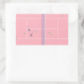 ピンクテニスコート名門私立校風のテニスモダン選手 長方形シール (バッグ)