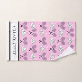 ピンクテニススニーカー女の子の名前ハンドタオル ハンドタオル (ハンドタオル)