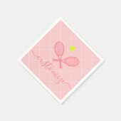 ピンクテニステーマパーティーカクテルバンケット スタンダードカクテルナプキン (角)