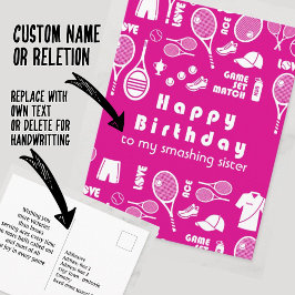 ピンク💗テニス🎾ハッピーバースデーはがき ポストカード
